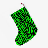 Lime Green Zebra Kleiner Weihnachtsstrumpf (Rückseite (Hängend))