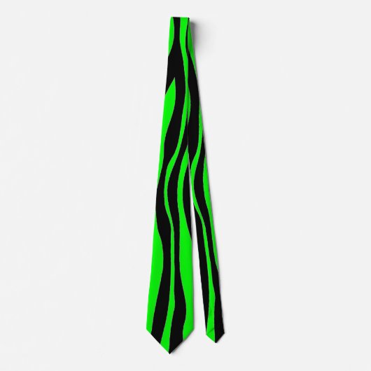 Lime Green Zebra Krawatte (Vorderseite)