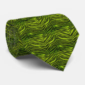 Lime Green Zebra Krawatte (Gerollt)