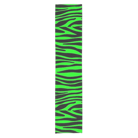 Lime Green Zebra Kurzer Tischläufer (Vorderseite)