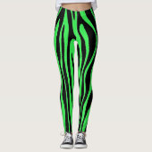 Lime Green Zebra Leggings (Vorderseite)