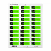 Lime Green Zebra Mit Monogramm Rücksendeadressen-A (Vorne)