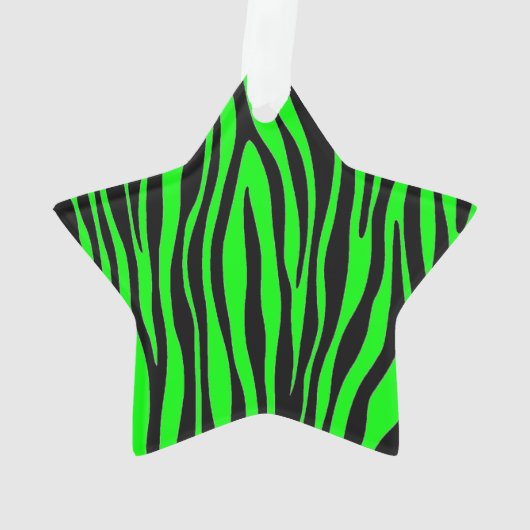 Lime Green Zebra Ornament (Rückseite)