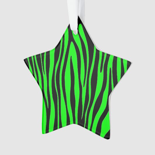 Lime Green Zebra Ornament (Vorderseite)