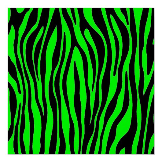 Lime Green Zebra Poster (Vorderseite)