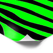 Lime Green Zebra Poster (Ecke)