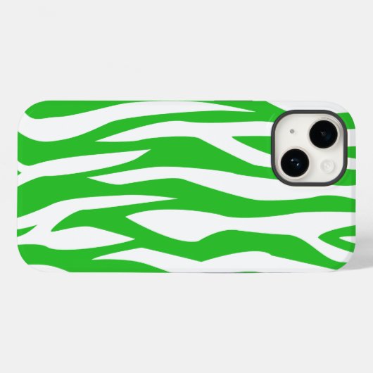 Lime Green Zebra Print Case-Mate iPhone Hülle (Rückseite (Horizontal))
