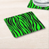 Lime Green Zebra Rechteckiger Pappuntersetzer (angewinkelt)