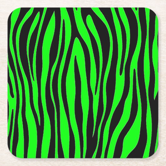 Lime Green Zebra Rechteckiger Pappuntersetzer (Vorderseite)