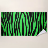 Lime Green Zebra Strandtuch (Vorderseite)