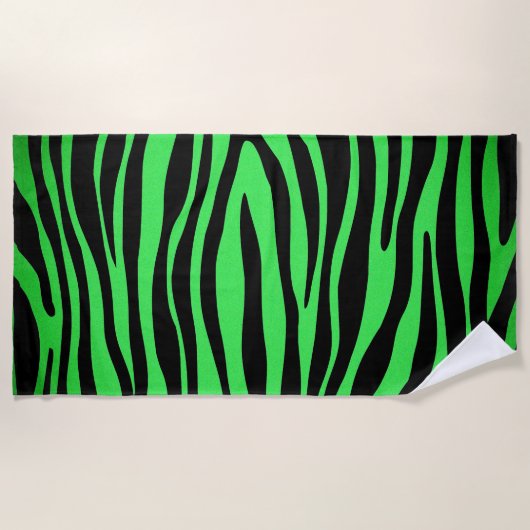 Lime Green Zebra Strandtuch (Vorderseite)