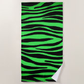 Lime Green Zebra Strandtuch (Vorderseite)