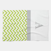 Lime Green Zickzack Monogram Handtuch (Horizontal)