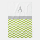 Lime Green Zickzack Monogram Handtuch (Vertikal)