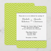 Lime Green Zickzack Wedding Einladung (Vorne/Hinten)
