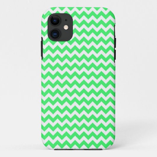 Lime Green Zig Zag Zickzack Case-Mate iPhone Case (Rückseite)