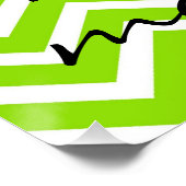 Lime-Grün- und Zickzack Monogrammdrucke Poster (Ecke)