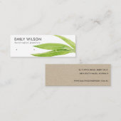 LIME GRÜNE EUCALYPTUS FAUNA EARRING STUD DISPLAY MINI VISITENKARTE (Vorne/Hinten)