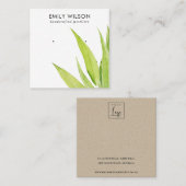 LIME GRÜNE EUCALYPTUS FAUNA EARRING STUD DISPLAY QUADRATISCHE VISITENKARTE (Vorne/Hinten)
