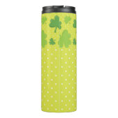 LIME GRÜNE MIT GRÜNEN IRISCHEN KELLTISCHEN KLEEBLÄ THERMOSBECHER (Rückseite)