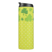 LIME GRÜNE MIT GRÜNEN IRISCHEN KELLTISCHEN KLEEBLÄ THERMOSBECHER (Nach rechts gedreht)