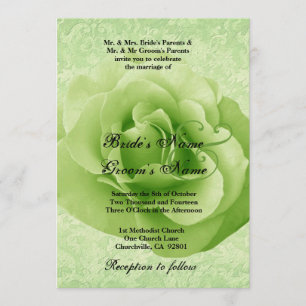 LIME GRÜNE Rose und Damaskenhochzeit Einladung