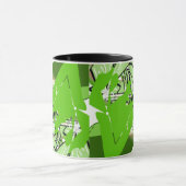 Lime Jungle Lines — Grüner abstrakter Wrap-Becher Tasse (Zentrum)