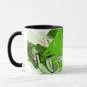 Lime Jungle Lines — Grüner abstrakter Wrap-Becher Tasse (Links)