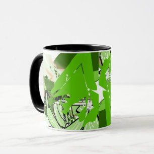 Lime Jungle Lines — Grüner abstrakter Wrap-Becher Tasse