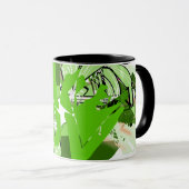 Lime Jungle Lines — Grüner abstrakter Wrap-Becher Tasse (VorderseiteRechts)