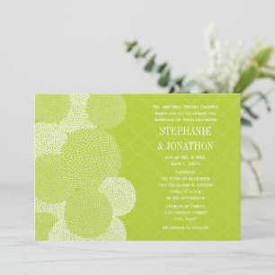 Lime Moderne Florale Chrysanthemen-Hochzeit Einladung