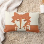 Lime Monogram Stilisierter Fuchs Kissen (Decke)