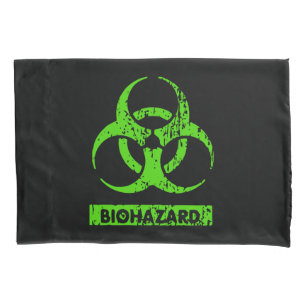 Lime Neon Grün Bio-Hazard Chemikalien Grafik Kissenbezug