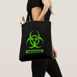 Lime Neon Grün Bio-Hazard Chemikalien Grafik Tasche
