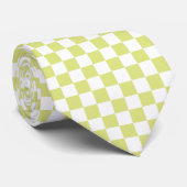 Lime Retro Schachbrettmuster Krawatte (Gerollt)