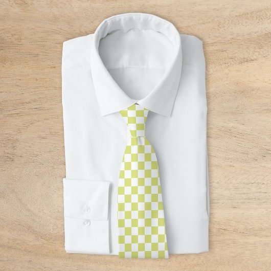 Lime Retro Schachbrettmuster Krawatte