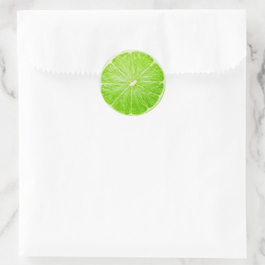 Lime Runder Aufkleber (Tasche)