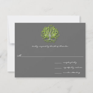 Lime Swirl Baum Wurzeln der Liebe Hochzeits-Einlad RSVP Karte