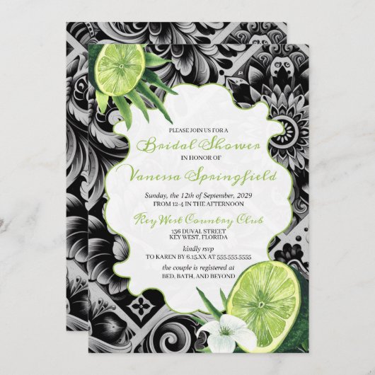 Lime Tile Bridal Shower Einladung (Vorne/Hinten)