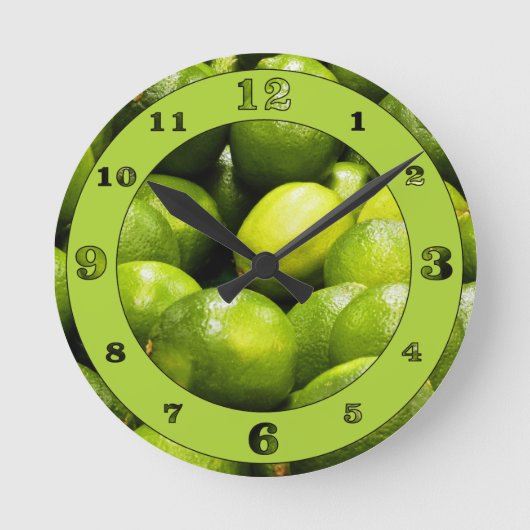 Lime Time Runde Wanduhr (Vorderseite)