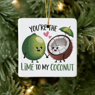 Lime to My Coconut Valentine Keramikornament