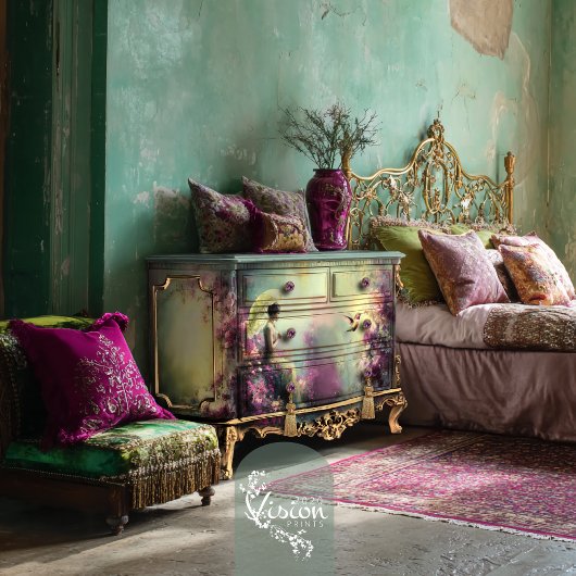 Lime Whispers Ethereal Portrait Bird & Floral Geschenkpapier Set