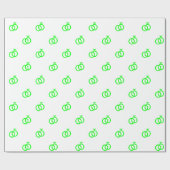 Limegrüne Eheringe auf Weiß Geschenkpapier (Flach)
