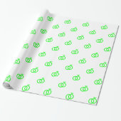 Limegrüne Eheringe auf Weiß Geschenkpapier (Ungerollt)