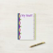 Limegrüne Herzen mit Lila Post-it Klebezettel (Auf Schreibtisch)