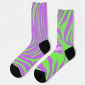 Limegrüne unpassende Zebrasocken Socken (Linkes Detail)