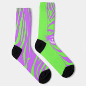 Limegrüne unpassende Zebrasocken Socken (Rechts)