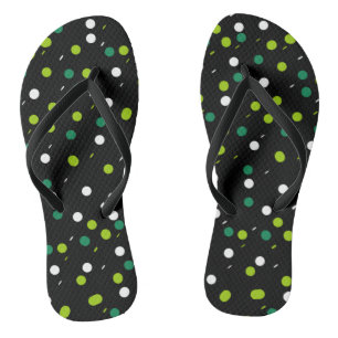 Limegrüne Weiße Formen Muster Flip Flops Badesandalen