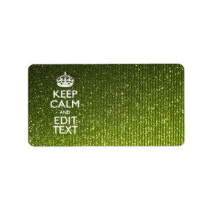 Limegrünes Glamour-Keep-Calm-Spruch Adressaufkleber