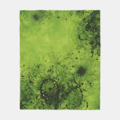 Limegrünes Grunge mit schwarzen Akzenten Fleecedecke (Vorderseite)